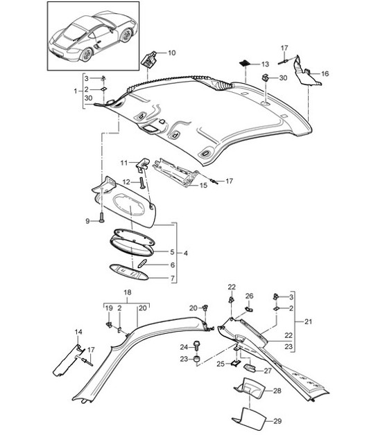 Diagram 807-008 Porsche Cayenne Turbo 4.5L 2003>> Carrocería