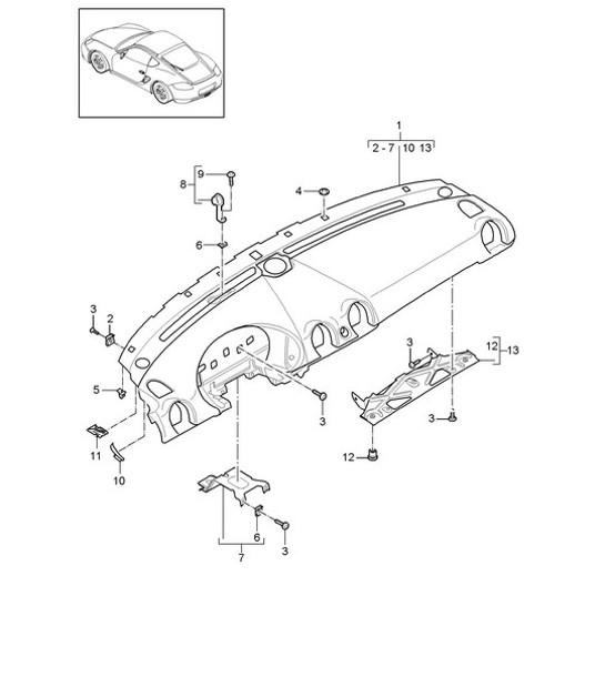 Diagram 809-000 Porsche 955 Cayenne S 4.5L V8 2003-06 Body