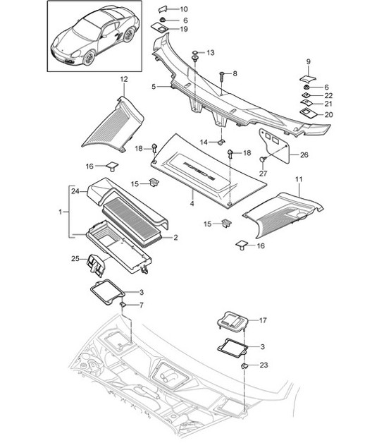 Diagram 813-020 Porsche 997 (911) MK1 2005-2008 Carrosserie
