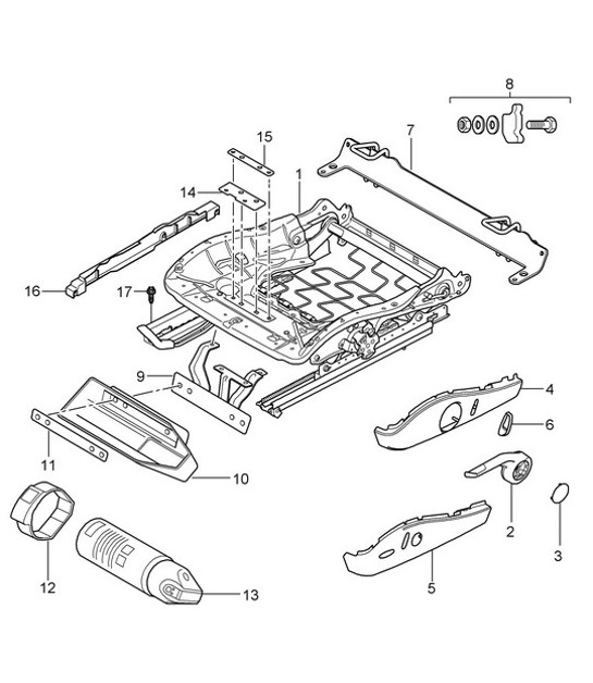 Diagram 817-008 Porsche 996 C2 3.4L 1997-08/01  车身