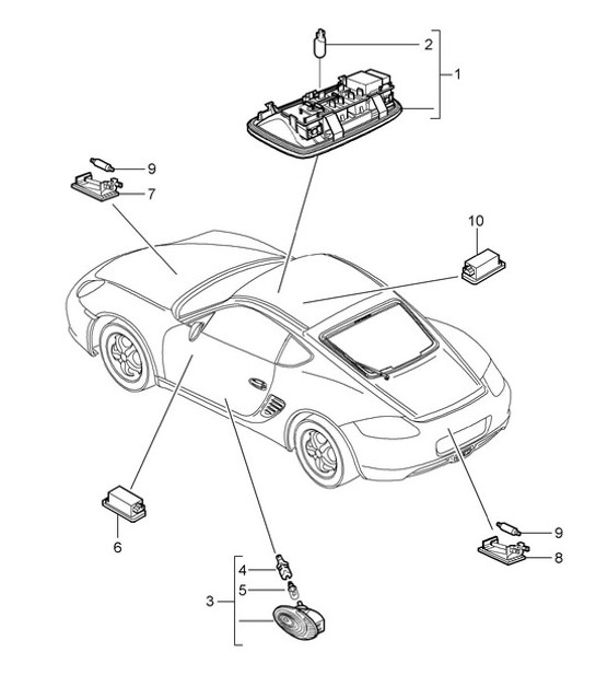 Diagram 903-004 Porsche Cayenne Turbo S V8 4.8L Benzina 550CV Materiale elettrico
