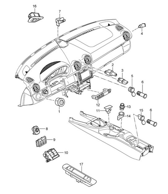 Diagram 903-005 Porsche 991 Targa 4 3.0L (370 ch) Équipement électrique