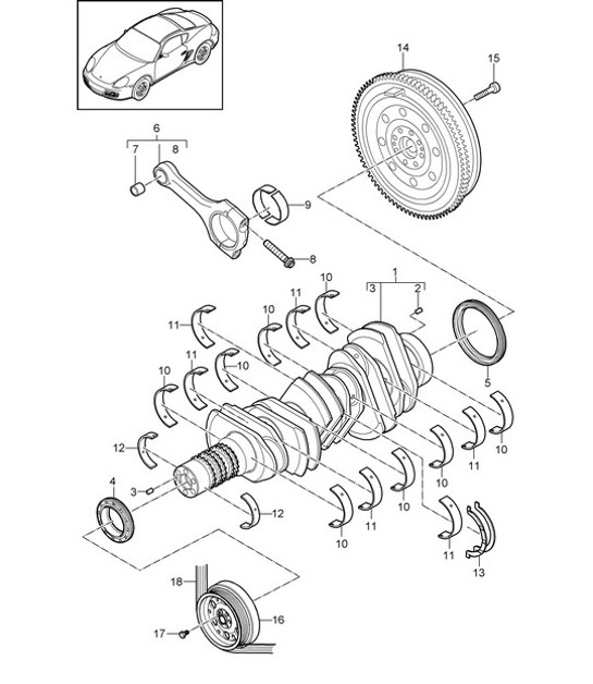 Diagram 102-000 Porsche 996 GT3 RS 2003-04 Moteur