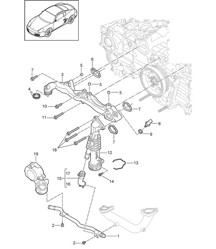 Montageträger / Wasserrohr (Modell: A120, A121) 987C.2 Cayman 2.9L / 3.4L 2009-12