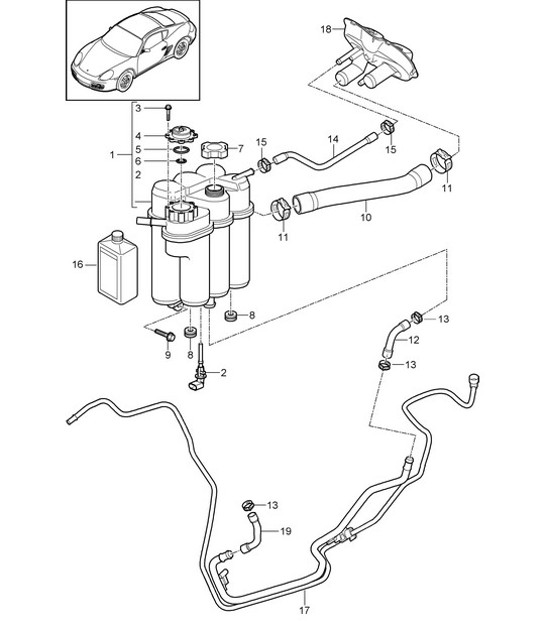 Diagram 105-020 Porsche Cayenne S V8 4.8L benzina 400 CV Motore