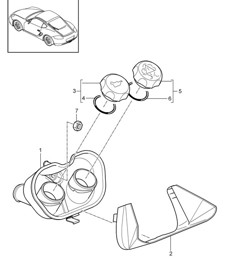 Waterkoeling / Serviceklep (Model: A120,A121) 987C.2 Cayman 2009-12