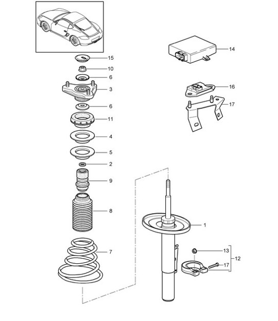 Diagram 402-000 Porsche 993 (911) C2S 1994-97 Front Axle, Steering 