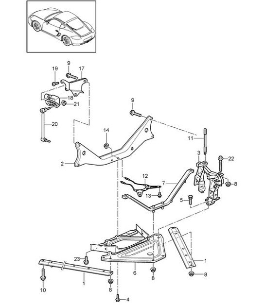 Diagram 501-001 Porsche 911Turbo 3.0L 1975-77 Asse posteriore