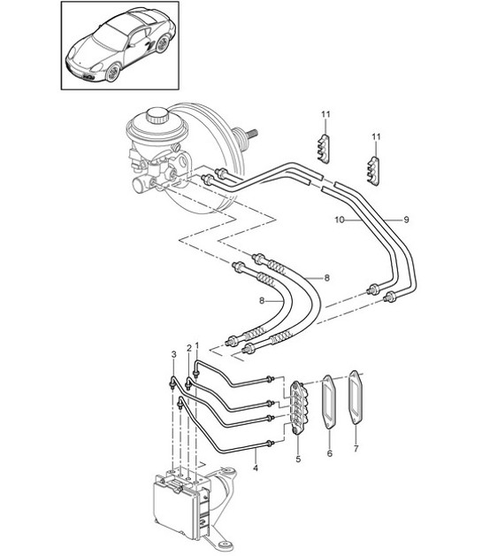 Diagram 604-005 Porsche 911 1975-1977 3.0L 涡轮增压（930） 车轮、制动器