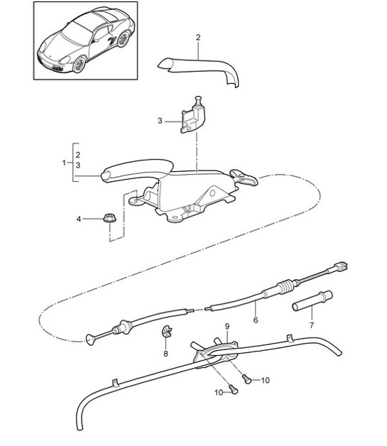 Diagram 701-005 Porsche 卡宴 Turbo S 4.5L 2006>> 手柄系统、踏板组 