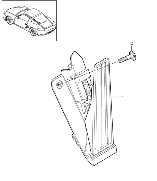 Diagram 702-010 Porsche Cayenne Turbo S 4.5L 2006>> Sistema a leva manuale, gruppo pedali 