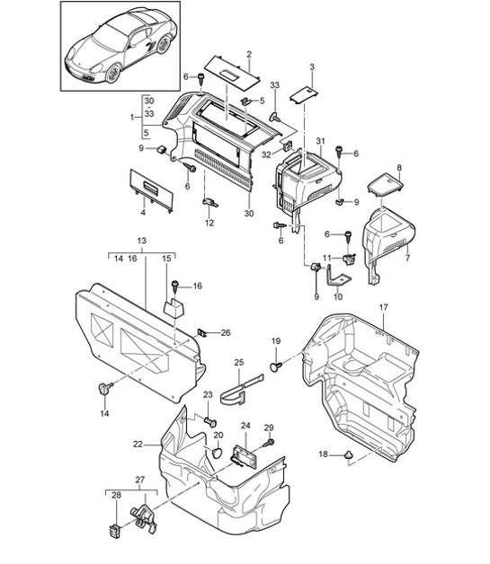 Diagram 807-000 Porsche 996 C4 3.4L 1997-08/01 Carrozzeria