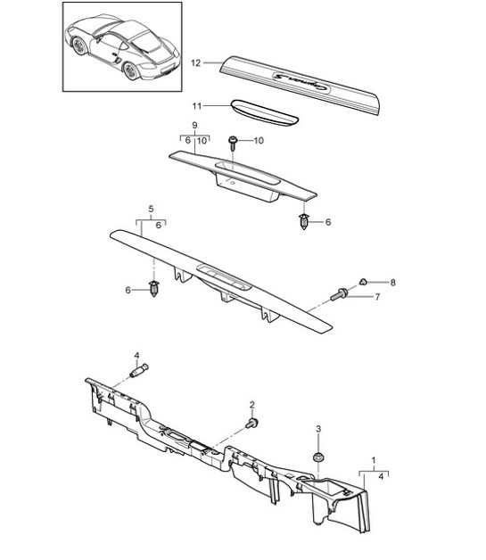 Diagram 807-003 Porsche Cayman S 3.4L 987C 2005-08 Carrozzeria