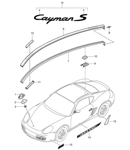 Diagram 810-000 Porsche 996 C4 3.6L 09/01-2005  车身