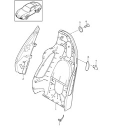 Backrest shell / Sports seat 987C.2 Cayman 2009-12