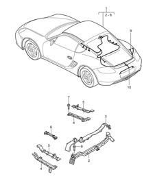 Wiring looms - REAR - 987C.2 Cayman 2009-12