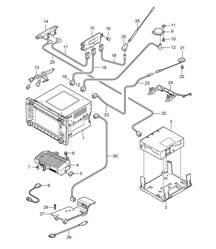 Bedieningspaneel / Navigatiesysteem / Radio-eenheid / Ontvangstgedeelte / TV-versterkers / Multimedia-interface 987C.2 Cayman 2009-12