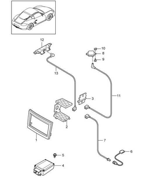 Diagram 911-001 Porsche Cayman S / R 3.4L 987C MKII 2009-12 Electrical equipment
