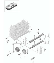 Arbre à cames / poussoir hydraulique / unité de réglage d'arbre à cames 991.1 2012-16