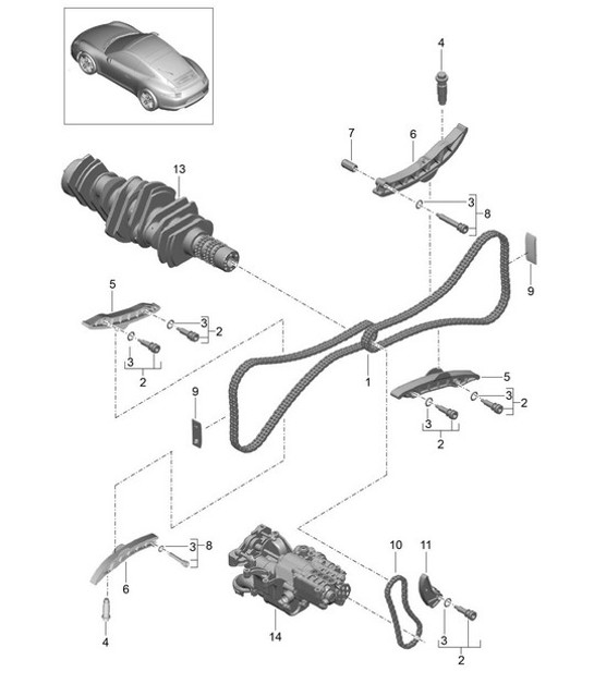 Diagram 103-015 Porsche Panamera 4S V8 4.8L Motor