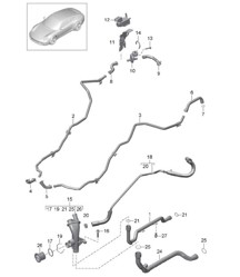 Jonction / Conduite d&#39;eau / Circuit de refroidissement liquide de refroidissement 991.1 2012-16