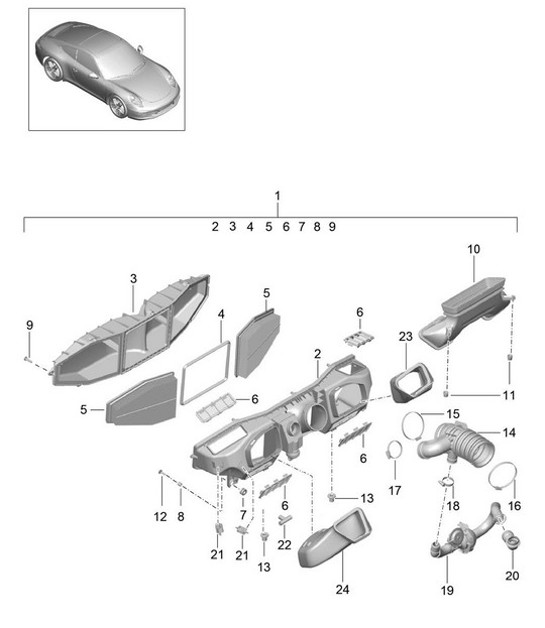Diagram 106-000 Porsche 卡宴 E-Hybrid V6 3.0 升 V6 340 马力 