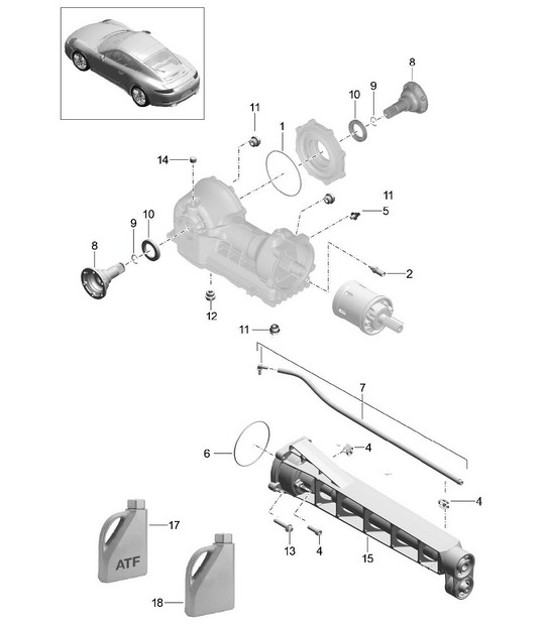 Diagram 305-015 Porsche 卡宴 S 4.5L V8 2003 年>> 传播