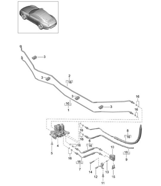 Diagram 402-040 Porsche 964（911）（1989-1994） 前轴、转向 