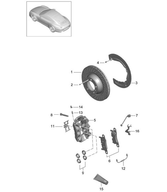 Diagram 603-000 Porsche Cayman 718C (982C) 2017>> Wheels, Brakes