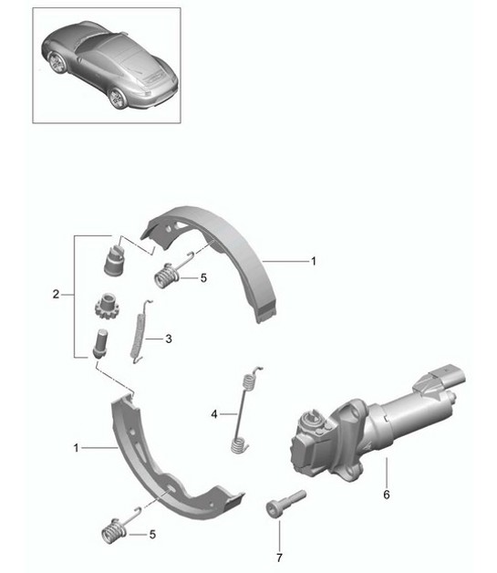 Diagram 603-005 Porsche 964 (911) RS 3.8L 1991-93 Roues, Freins