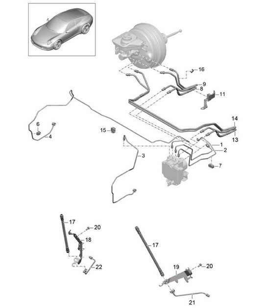 Diagram 604-005 Porsche Cayenne S/GTS 4.8L 2007>> Ruote, freni