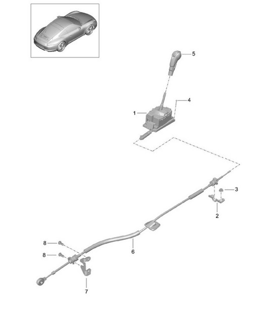 Diagram 701-001 Porsche Macan Turbo 3.6L V6 400Bhp Hand Lever System, Pedal Cluster 