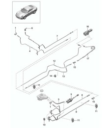 Hydraulic coupling / actuation / Clutch master cylinder / Clutch slave cylinder / Pipe/hose line 991.1 2012-16