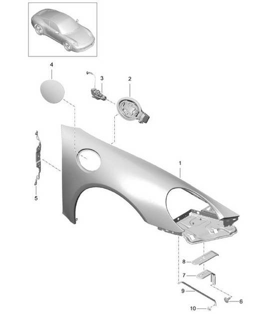 Diagram 801-040 Porsche 991 (911) MK1 2012-2016 Body