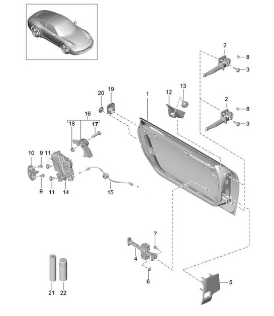 Diagram 804-000 Porsche 991 (911) MK1 2012-2016 Carrocería