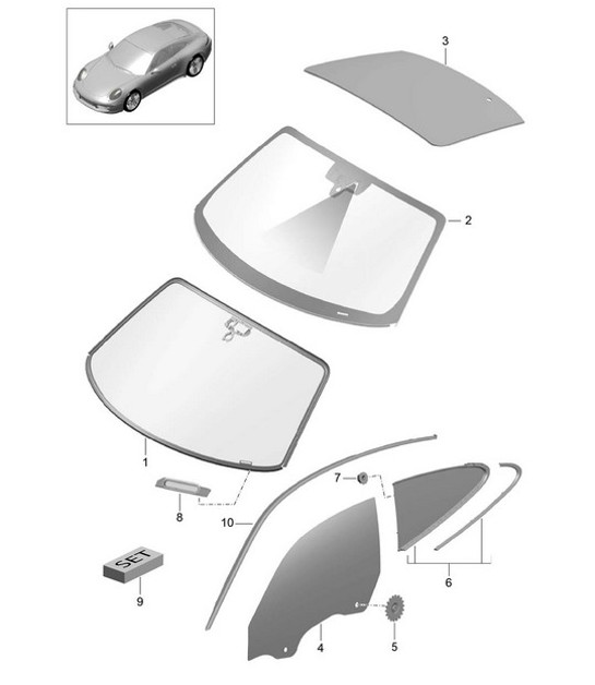Diagram 805-000 Porsche Cayman 2.7L 987C 2006-08 Body