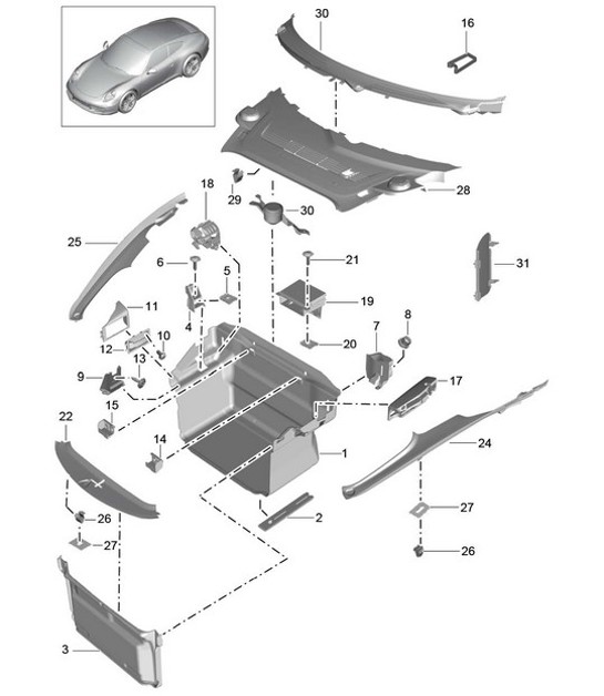 Diagram 807-005 Porsche 991 (911) MK1 2012-2016 Carrozzeria