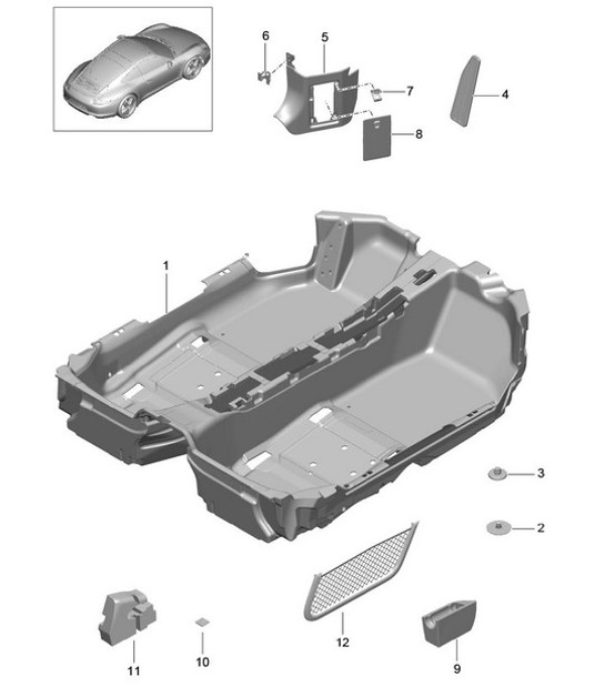 Diagram 807-010 Porsche Cayenne 92A (958) 2010-2017 Body