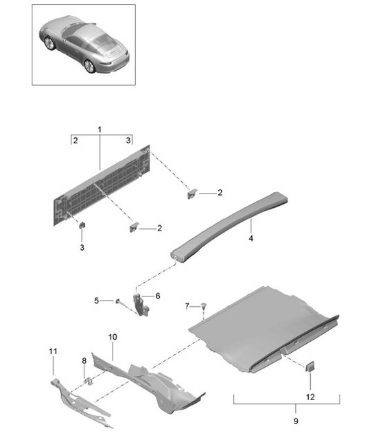 Diagram 807-040 Porsche Cayman S 3.4L 987C 2005-08 Body