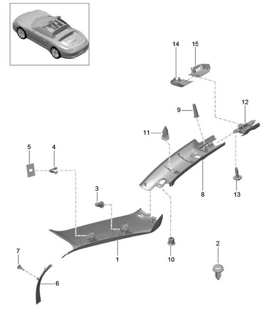 Diagram 807-055 Porsche Cayman 987C/981C（2005-2016 年）  车身