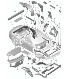 Body / sound absorbers - COUPE - 991.1 2012-16