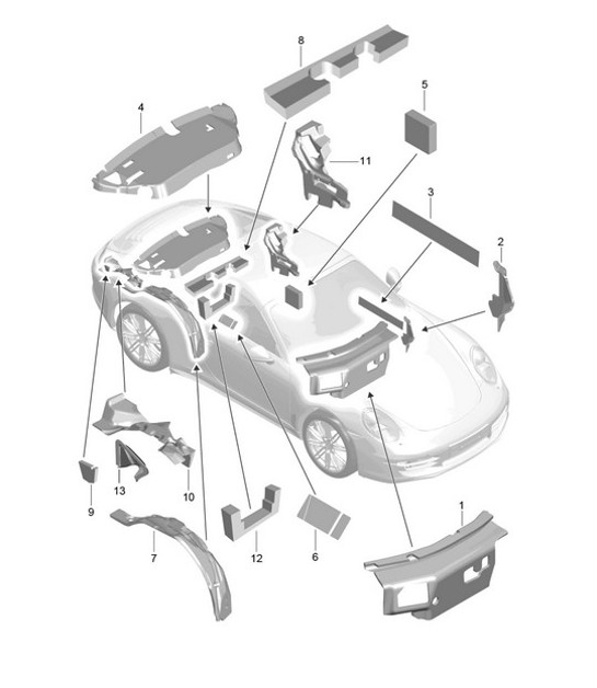 Diagram 807-083 Porsche 997 (911) MK1 2005-2008 Body