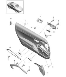 Door panel / Leather / Alcantara / Trim / Carbon (PR: 981, 975, XWC) 991.1 2012-16