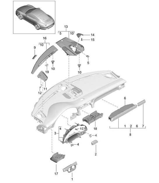 Diagram 809-005 Porsche 991 (911) MK2 2016-2018 Carrozzeria