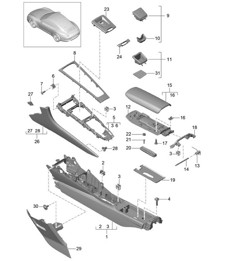 Middenconsole 991.1 2012-16