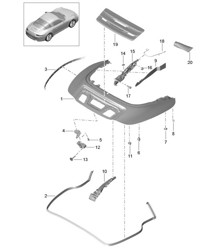Convertible top stowage box /  Cover - TARGA - 991.1 2012-16