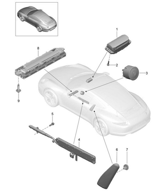 Diagram 812-050 Porsche Cayenne MK2 (957) 2007-2010 Carrosserie