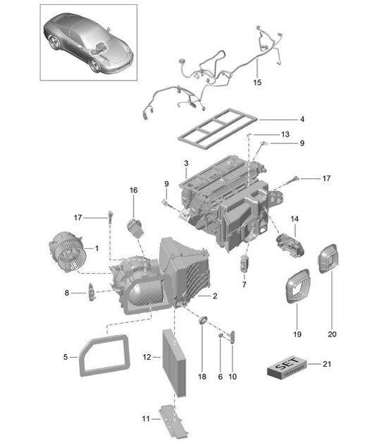 Diagram 813-010 Porsche 996 (911) (1997-2005) Carrosserie