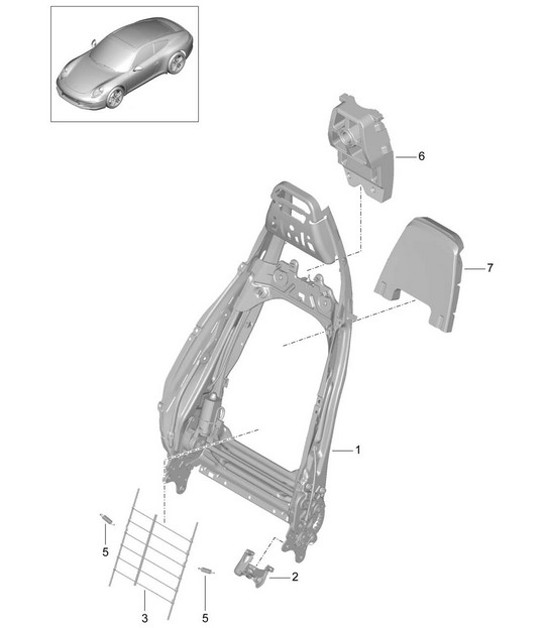 Diagram 817-021 Porsche 997 MK1 Carrera 4S 3.8L 2005-08 Body