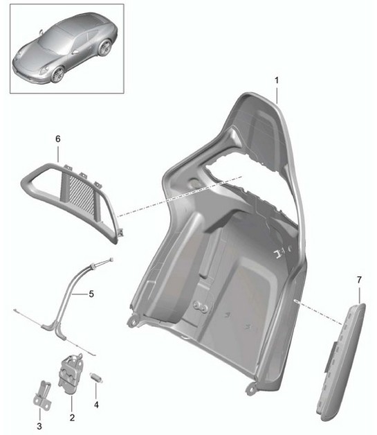Diagram 817-036 Porsche 991 (911) MK1 2012-2016 Carrosserie